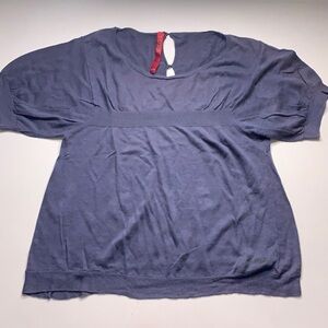 I. Code linen blend pullover slate French fashion top